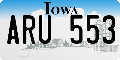 IA license plate ARU553