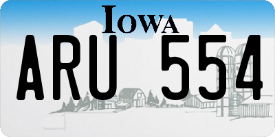 IA license plate ARU554