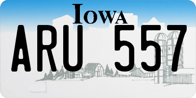 IA license plate ARU557