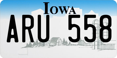 IA license plate ARU558