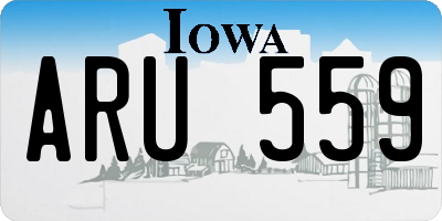 IA license plate ARU559