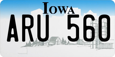IA license plate ARU560
