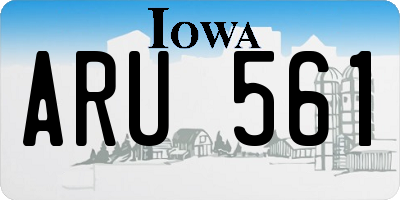 IA license plate ARU561