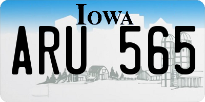 IA license plate ARU565