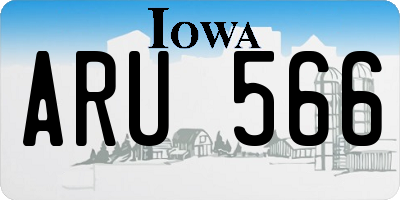 IA license plate ARU566