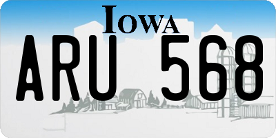 IA license plate ARU568