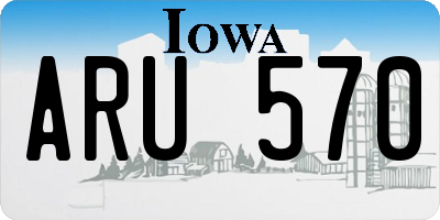 IA license plate ARU570