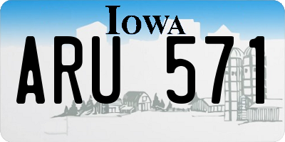 IA license plate ARU571