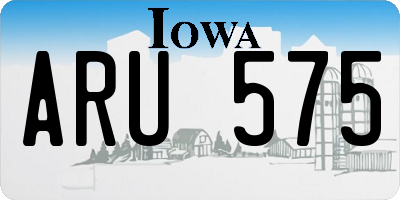 IA license plate ARU575