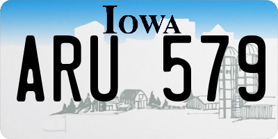 IA license plate ARU579