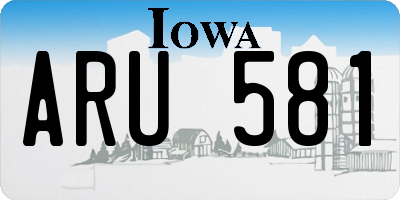 IA license plate ARU581