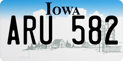 IA license plate ARU582