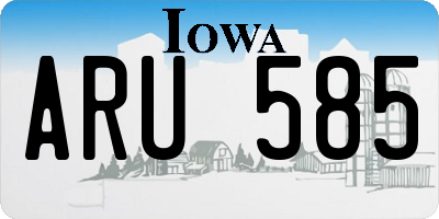 IA license plate ARU585