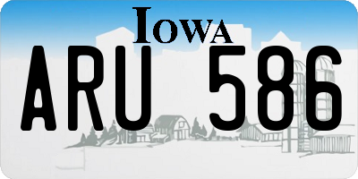 IA license plate ARU586