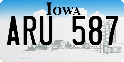 IA license plate ARU587