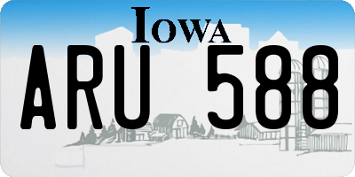 IA license plate ARU588