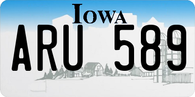 IA license plate ARU589