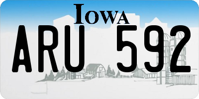 IA license plate ARU592