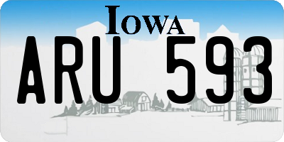 IA license plate ARU593