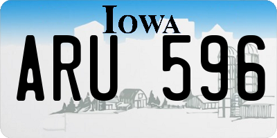 IA license plate ARU596