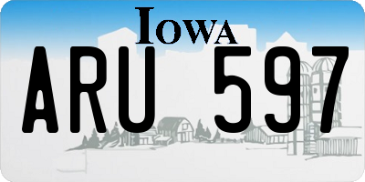 IA license plate ARU597