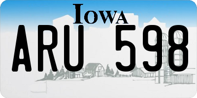 IA license plate ARU598