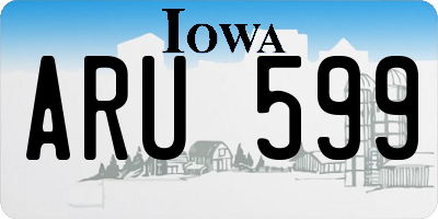 IA license plate ARU599