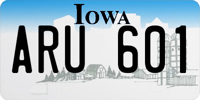 IA license plate ARU601
