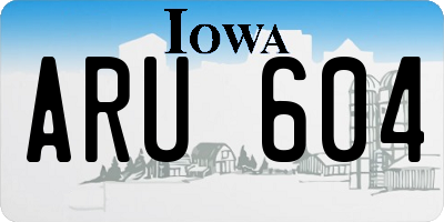 IA license plate ARU604