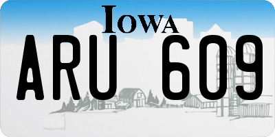 IA license plate ARU609