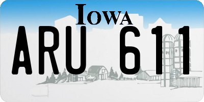 IA license plate ARU611