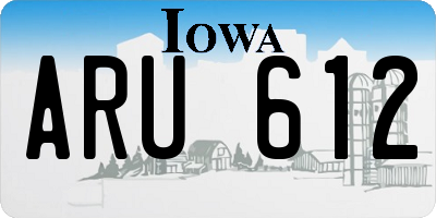 IA license plate ARU612