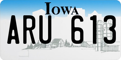 IA license plate ARU613