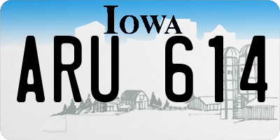 IA license plate ARU614