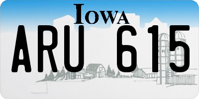 IA license plate ARU615