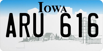 IA license plate ARU616