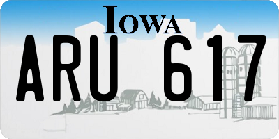 IA license plate ARU617