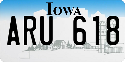 IA license plate ARU618