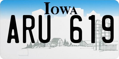 IA license plate ARU619