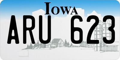 IA license plate ARU623