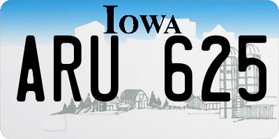 IA license plate ARU625