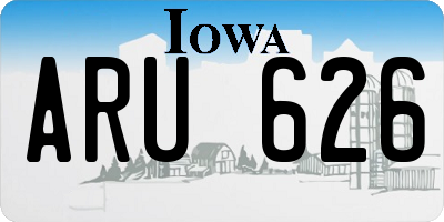 IA license plate ARU626