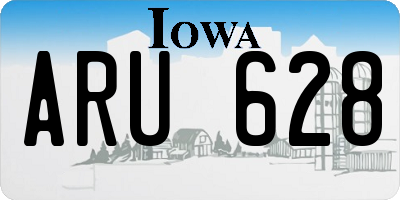 IA license plate ARU628
