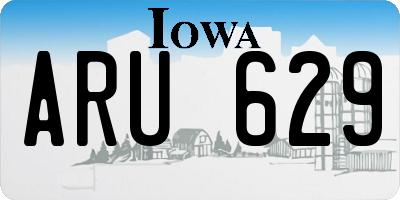 IA license plate ARU629