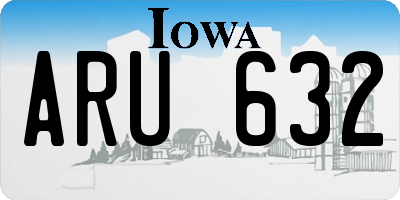 IA license plate ARU632
