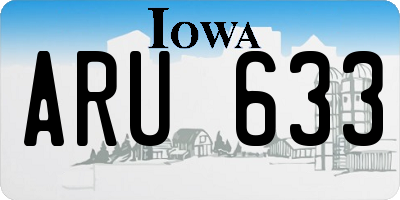 IA license plate ARU633