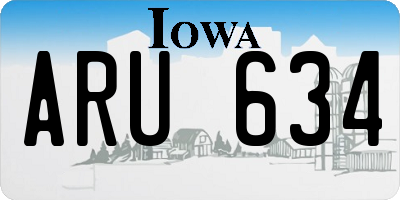 IA license plate ARU634