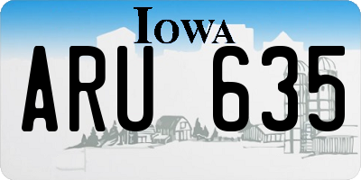 IA license plate ARU635