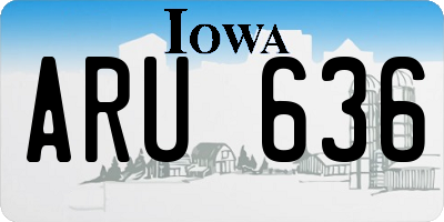 IA license plate ARU636