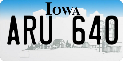 IA license plate ARU640